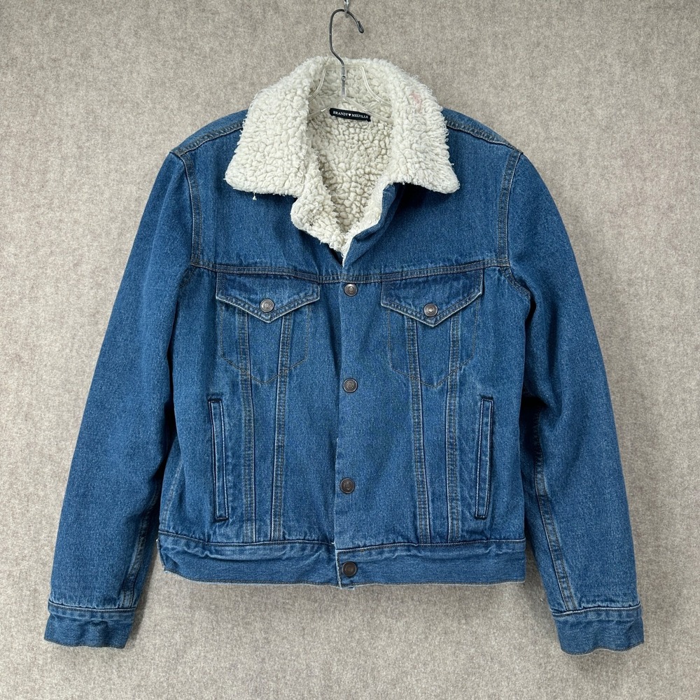 Brandy Melville John Galt Womens Sherpa Lined Trucker‎ Denim Jacket OS